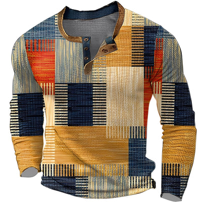 Brennan - Camisa de manga larga casual impresa para hombres