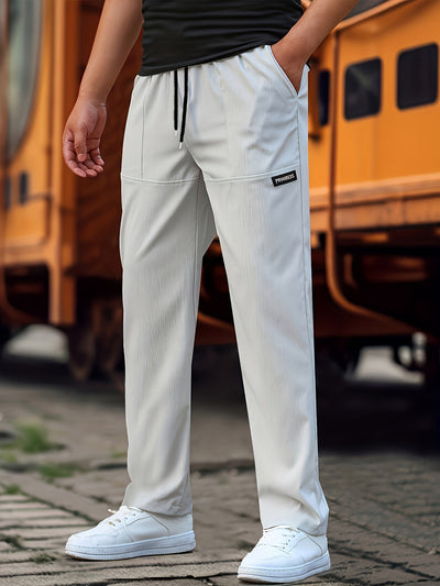 Esmund - Pantalones de chándal casuales con cordones para hombres
