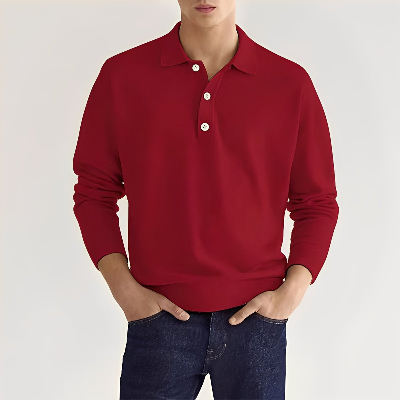 Zavier - Camisa Polo de Manga Larga Casual para Hombres