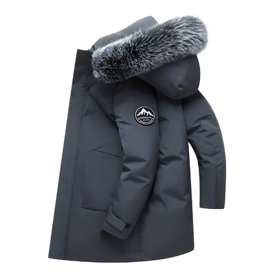 Crosby - Chaqueta de plumas con capucha de piel para hombres