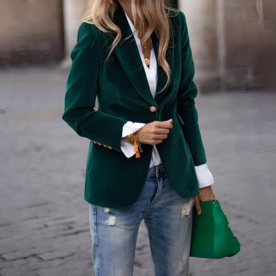 Alise - Elegante blazer de terciopelo de corte estrecho para mujeres