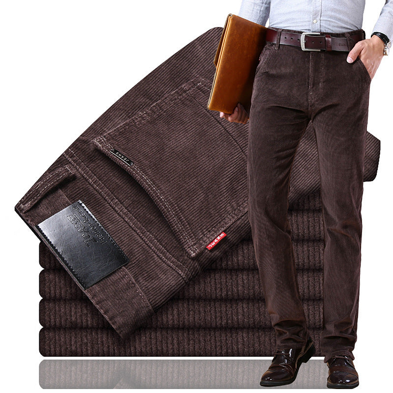 Douglas - Pantalones de pana retro elásticos para hombres
