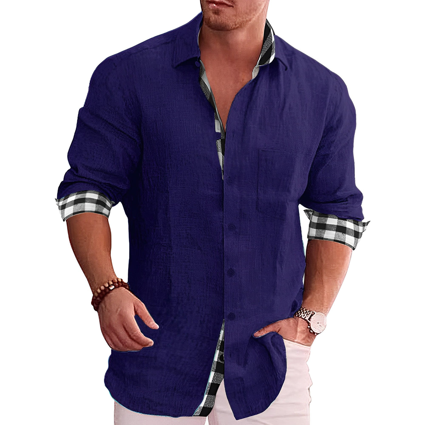 Elwood - Camisa de Manga Larga Elegante para Hombres