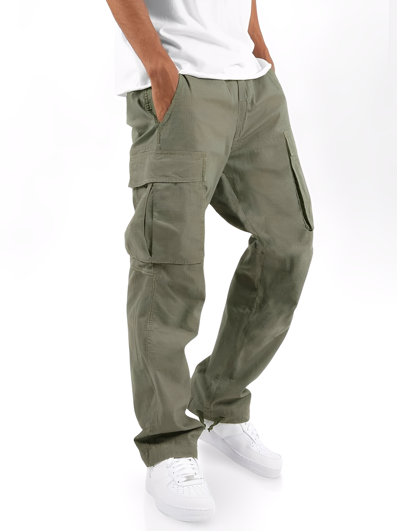 Cooper - Pantalones cargo casuales con cordón para hombres