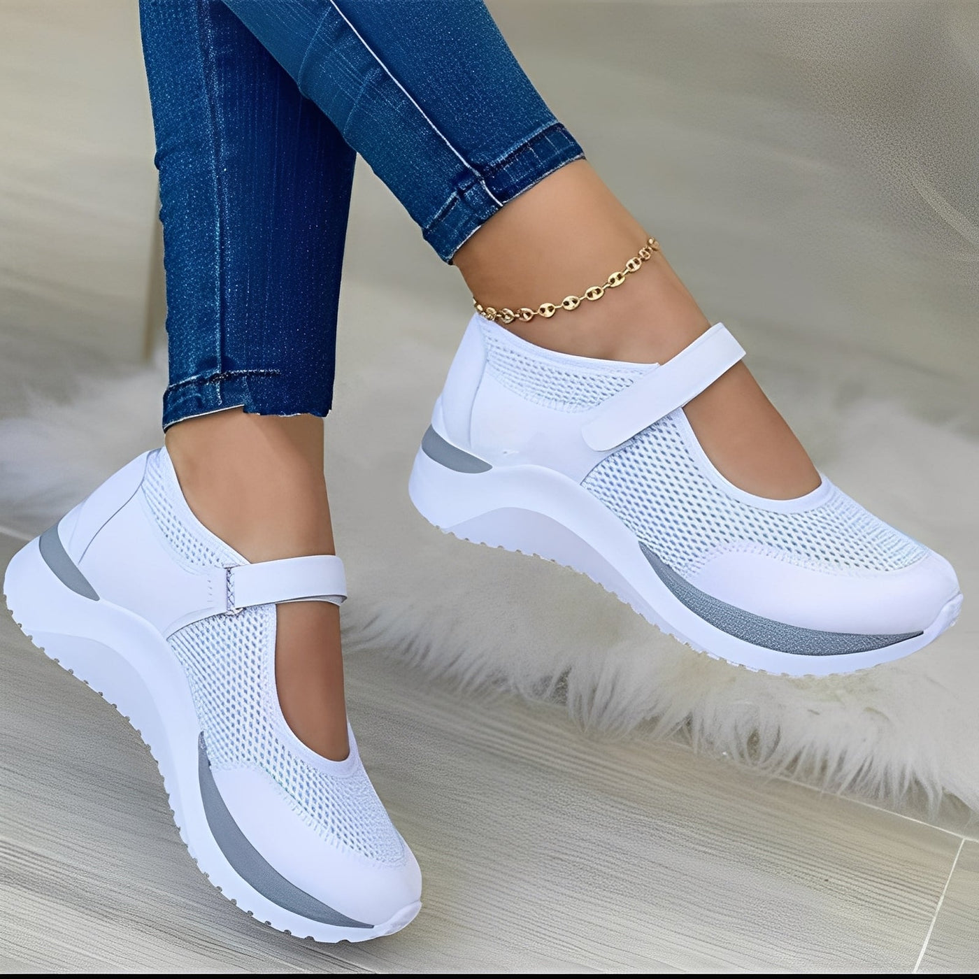 Nichola - Elegantes Sandalias de Tiras de Malla para Mujer