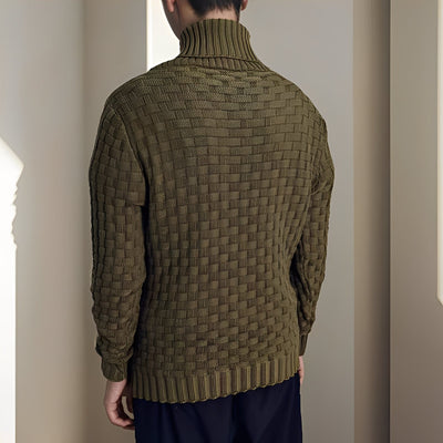 Branson - Suéter de punto casual con cuello alto para hombres
