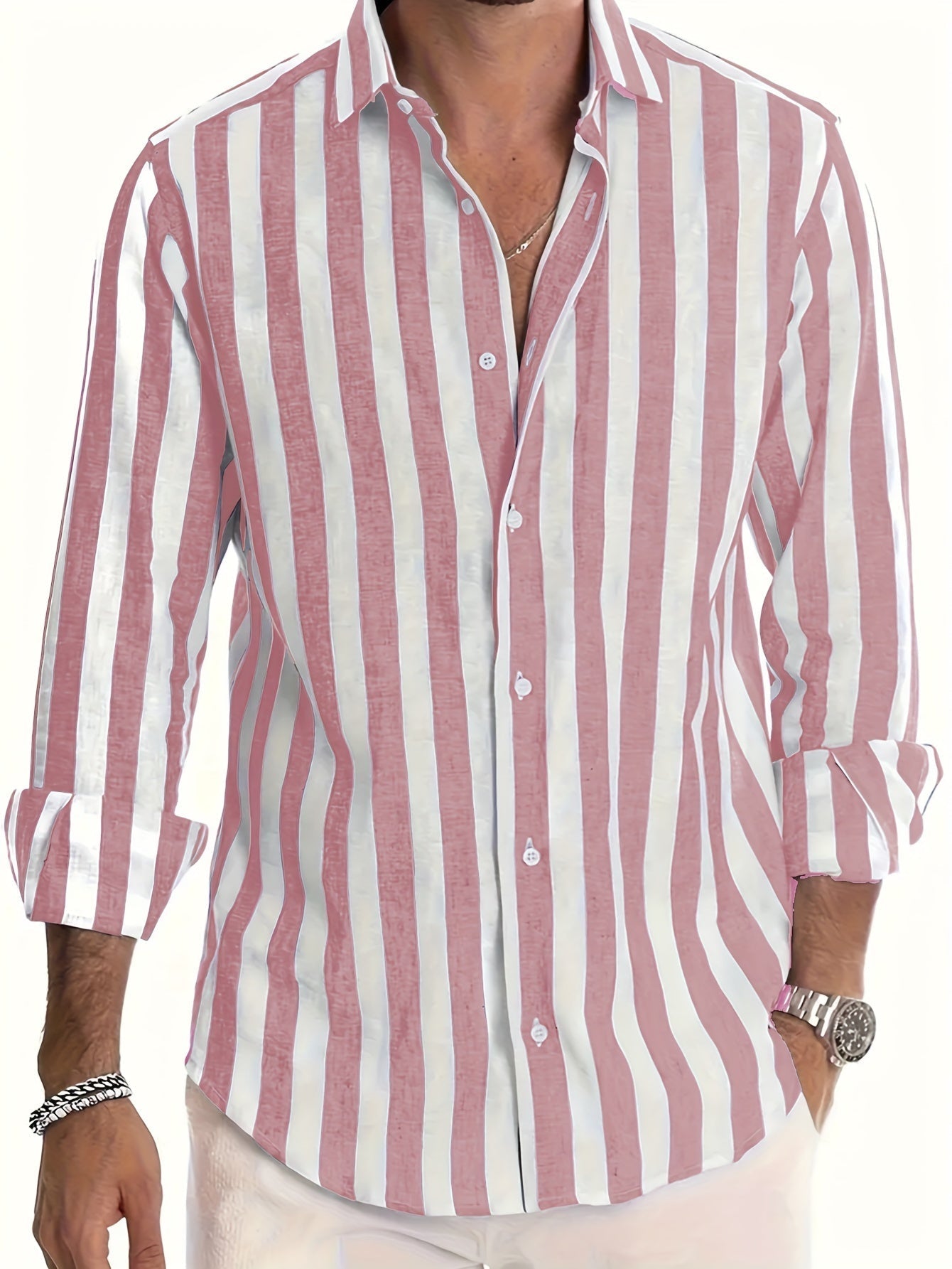 Harold - Camisa de Manga Larga a Rayas Modernas