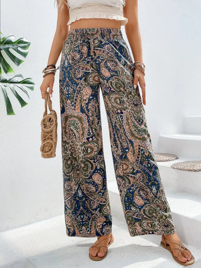 Lauren - Pantalones de pierna ancha con estampado llamativo