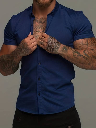 Brent - Camisa Casual Chic de Manga Corta