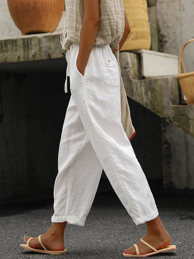 Maria - Elegante pantalón de mujer de algodón puro