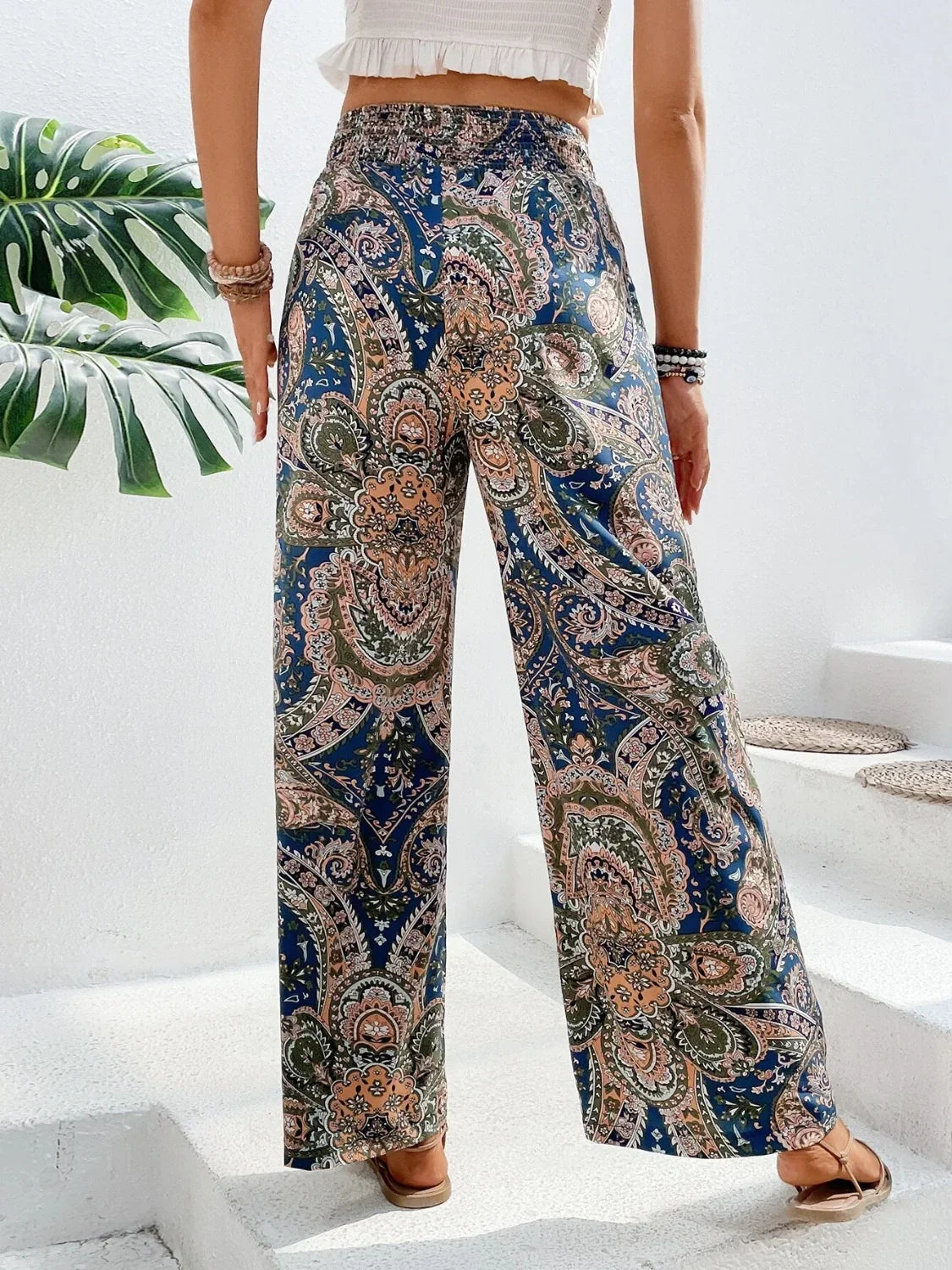 Lauren - Pantalones de pierna ancha con estampado llamativo
