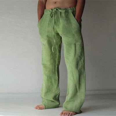 Anton - Pantalón de lino liso para hombre