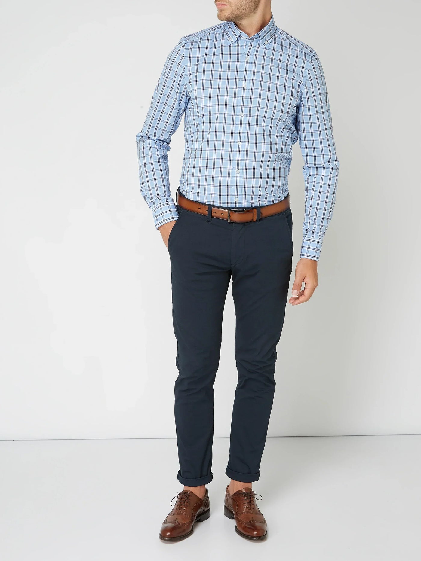 Louis – Camisa de algodón con cuadros