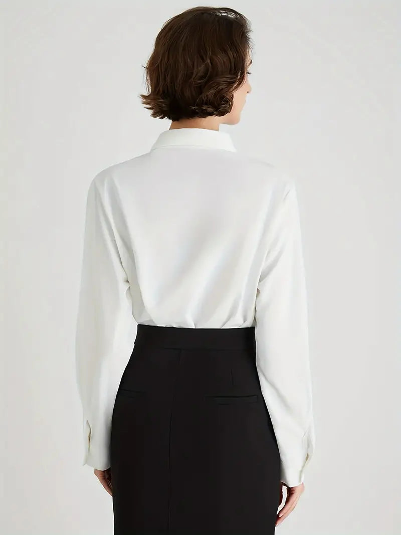 Reamina - Blusa de Lujo para Mujer con Cuello Asimétrico
