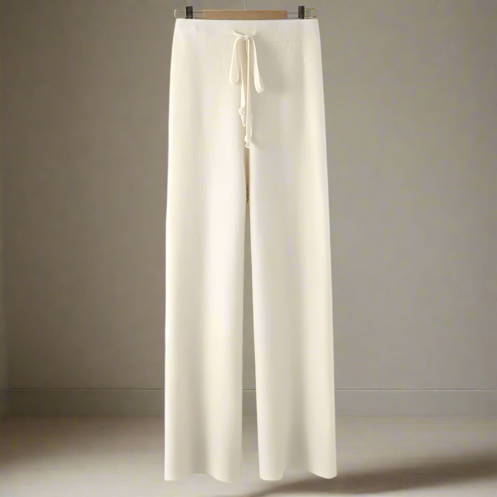 Camille - Pantalón de Invierno de Punto con Piernas Anchas