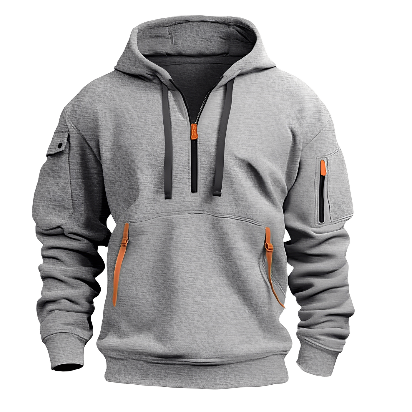 Cornell - Cómodo, holgazán hoodie con cremallera para hombres