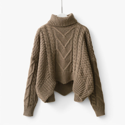 Catrina - Casual, cálido jersey de cuello alto de punto para mujer