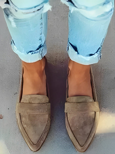 Christal - Elegantes mocasines de gamuza con punta para mujeres
