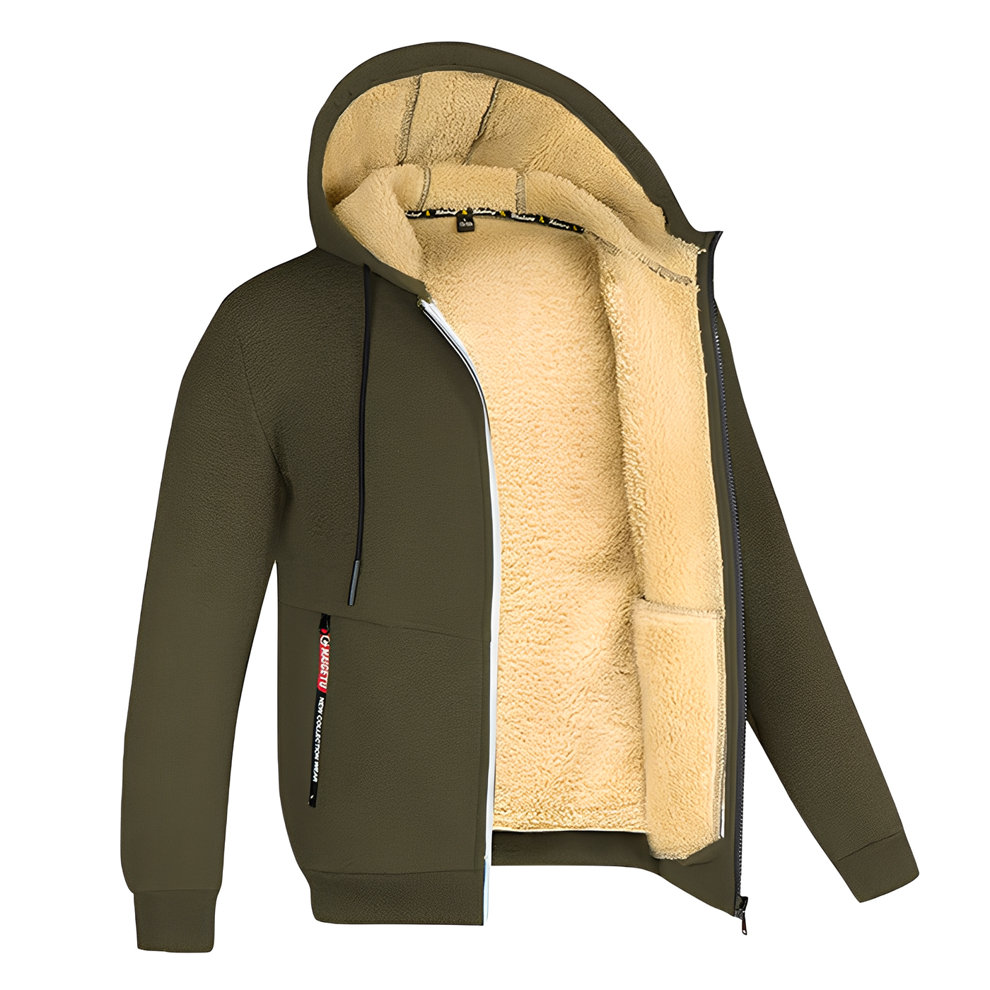 Davin - Chaqueta de forro polar con capucha para hombres