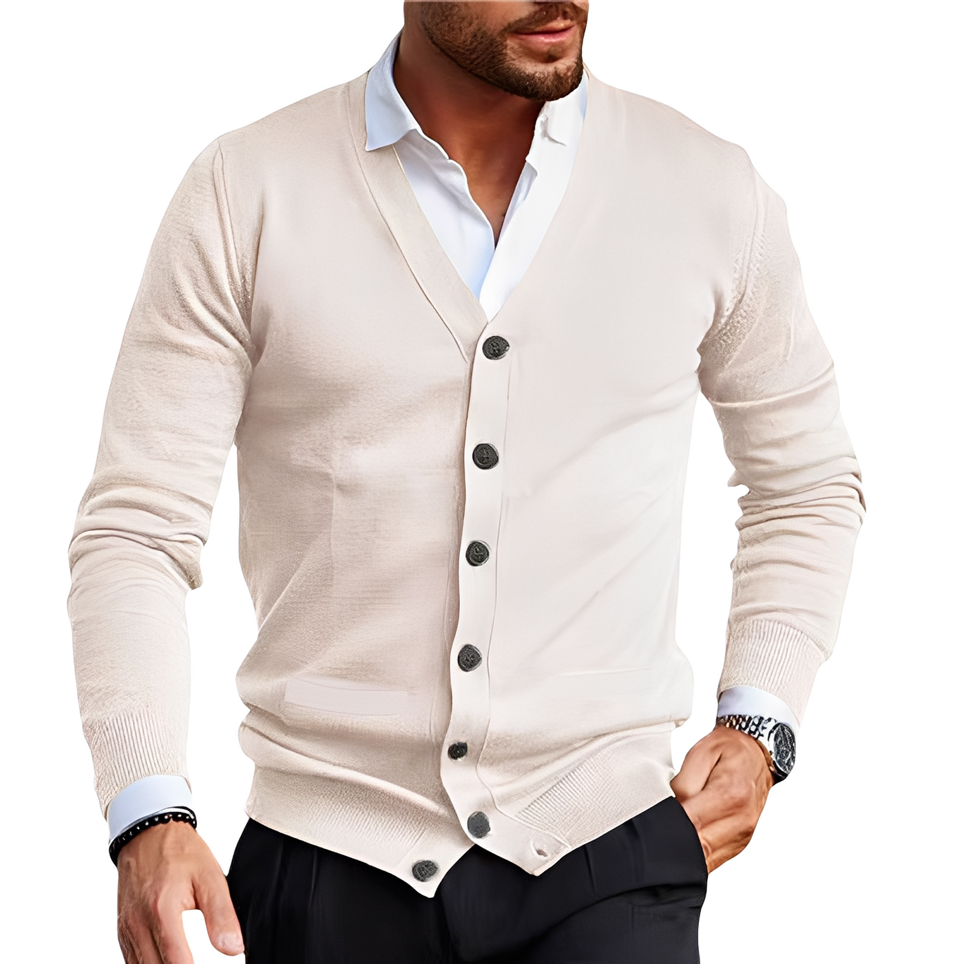Bradley - Casual, sencillo cardigan para hombres