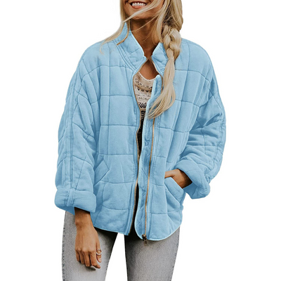 Reilly - Chaqueta cálida y holgada con bolsillos para mujer