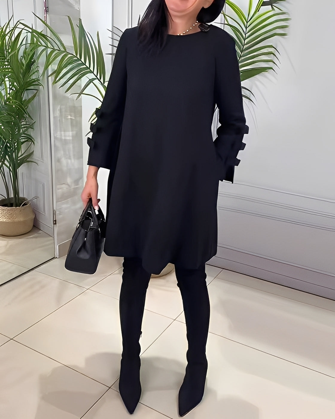 Elenora - Vestido elegante con mangas largas para mujeres