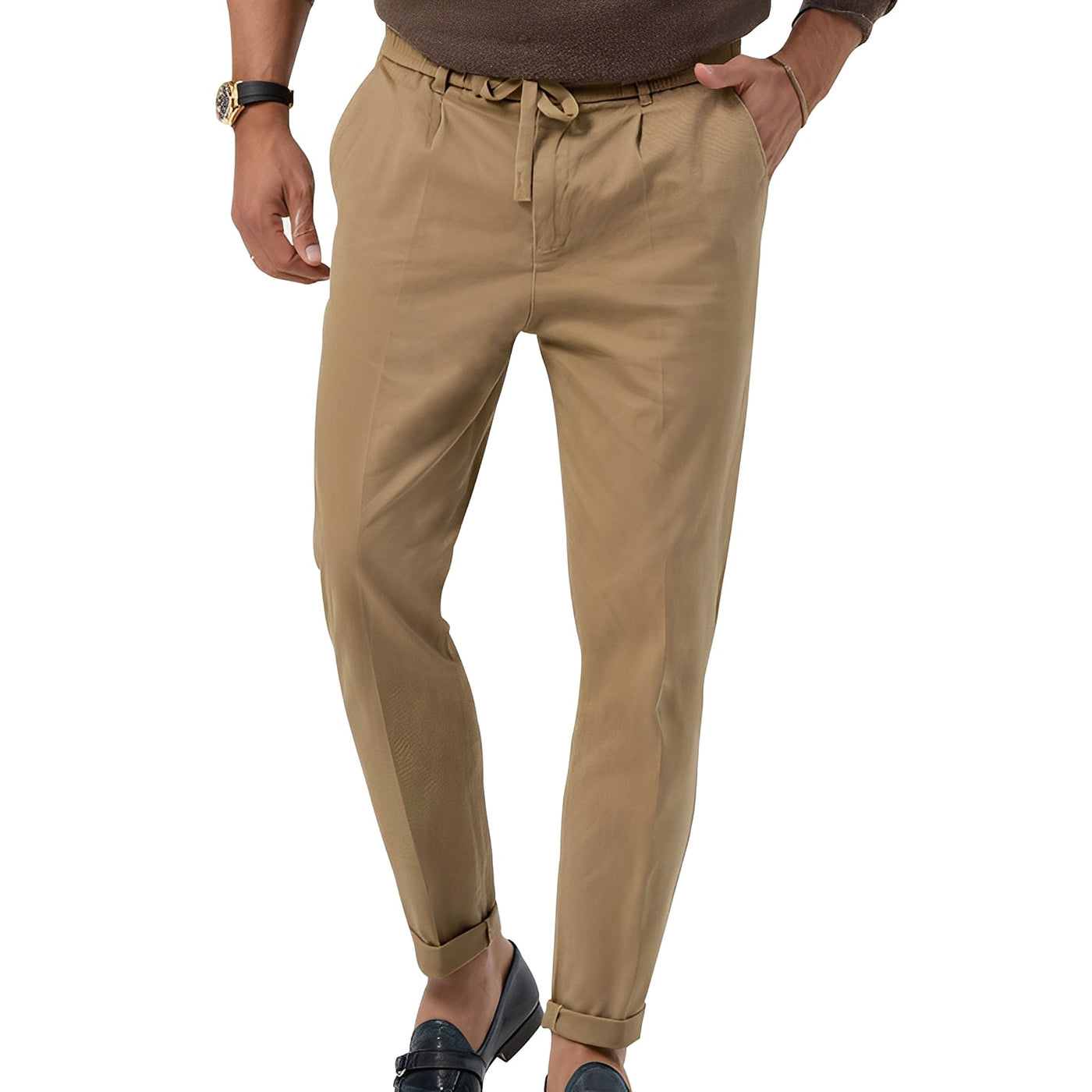 Karson - Pantalón de traje formal recto para hombres