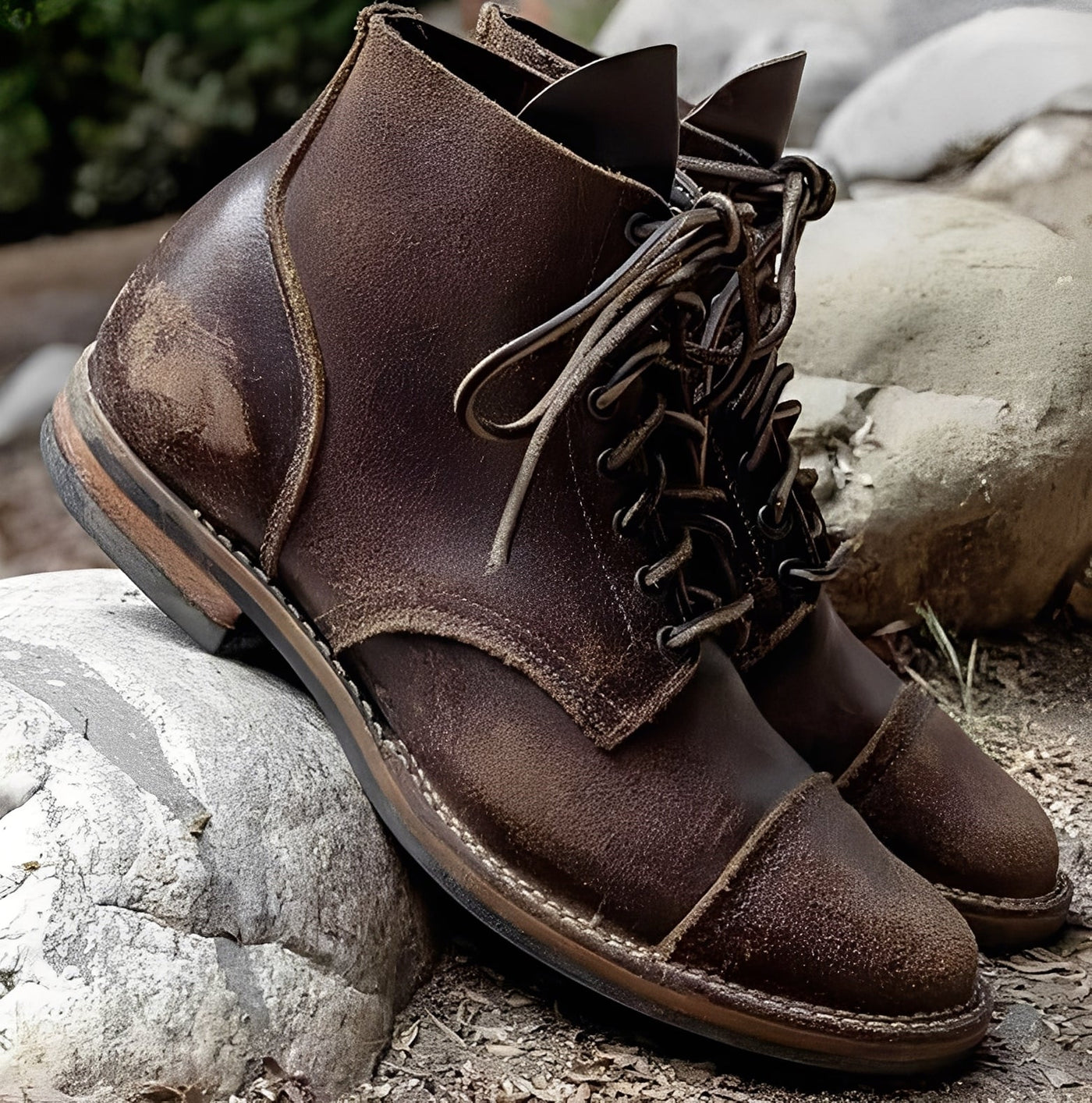 Garrick - Robustos Botas de Cuero Retro para Hombres