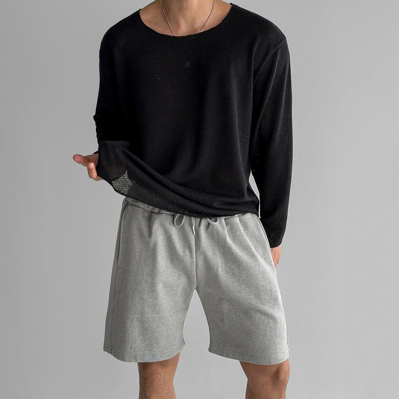 Carter - Camisa de Punto de Manga Larga Casual para Hombres
