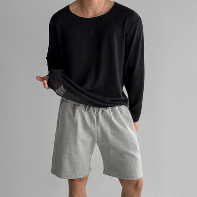Carter - Camisa de Punto de Manga Larga Casual para Hombres