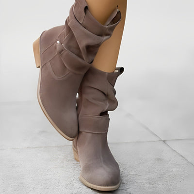 Celestine - Elegantes botas cortas con punta redonda para mujer