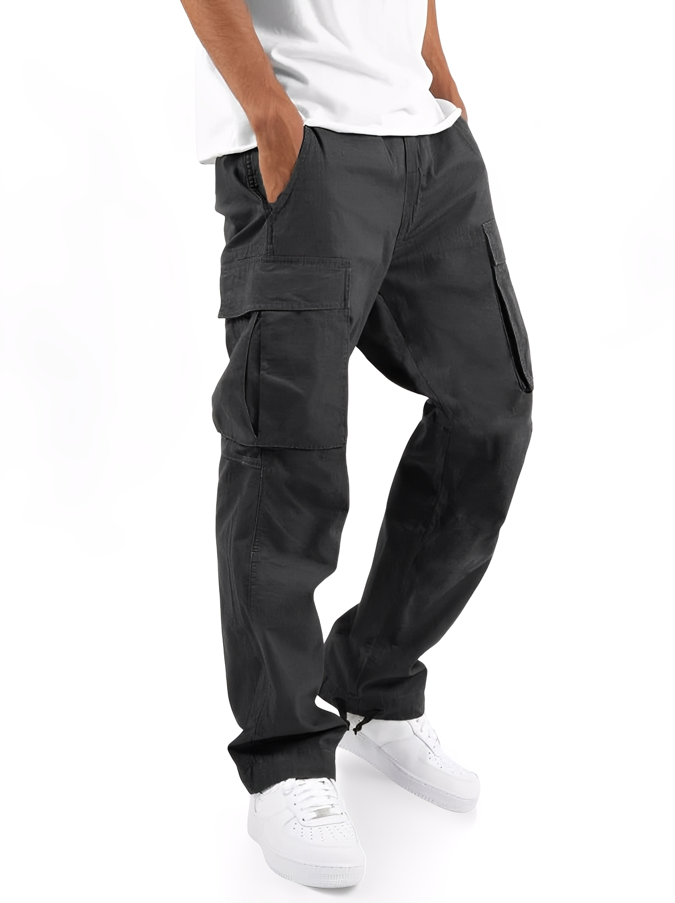 Cooper - Pantalones cargo casuales con cordón para hombres