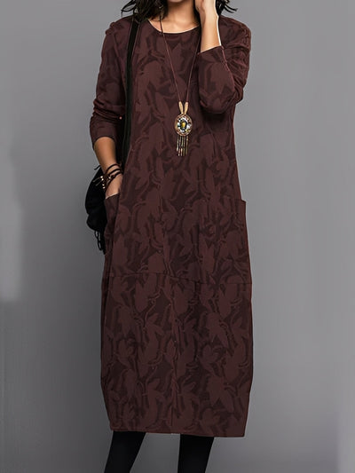 Kadence - Elegante vestido de manga larga con estampado para mujer