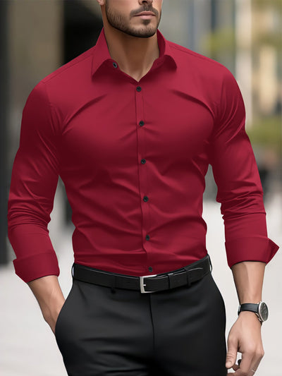 Thomas - Camisa de negocios casual con cuello de solapa para hombres