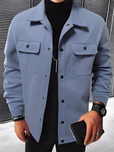 Francis - Chaqueta casual de cuadros con bolsillos para hombres