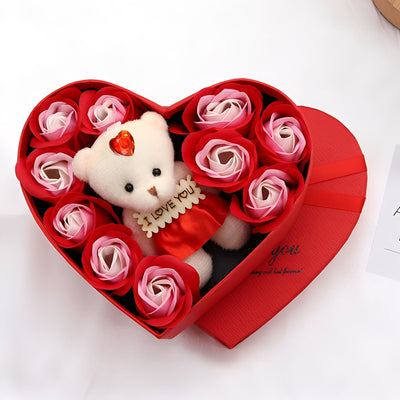 Heartley - Oso de Rosas Regalo en Forma de Corazón para San Valentín