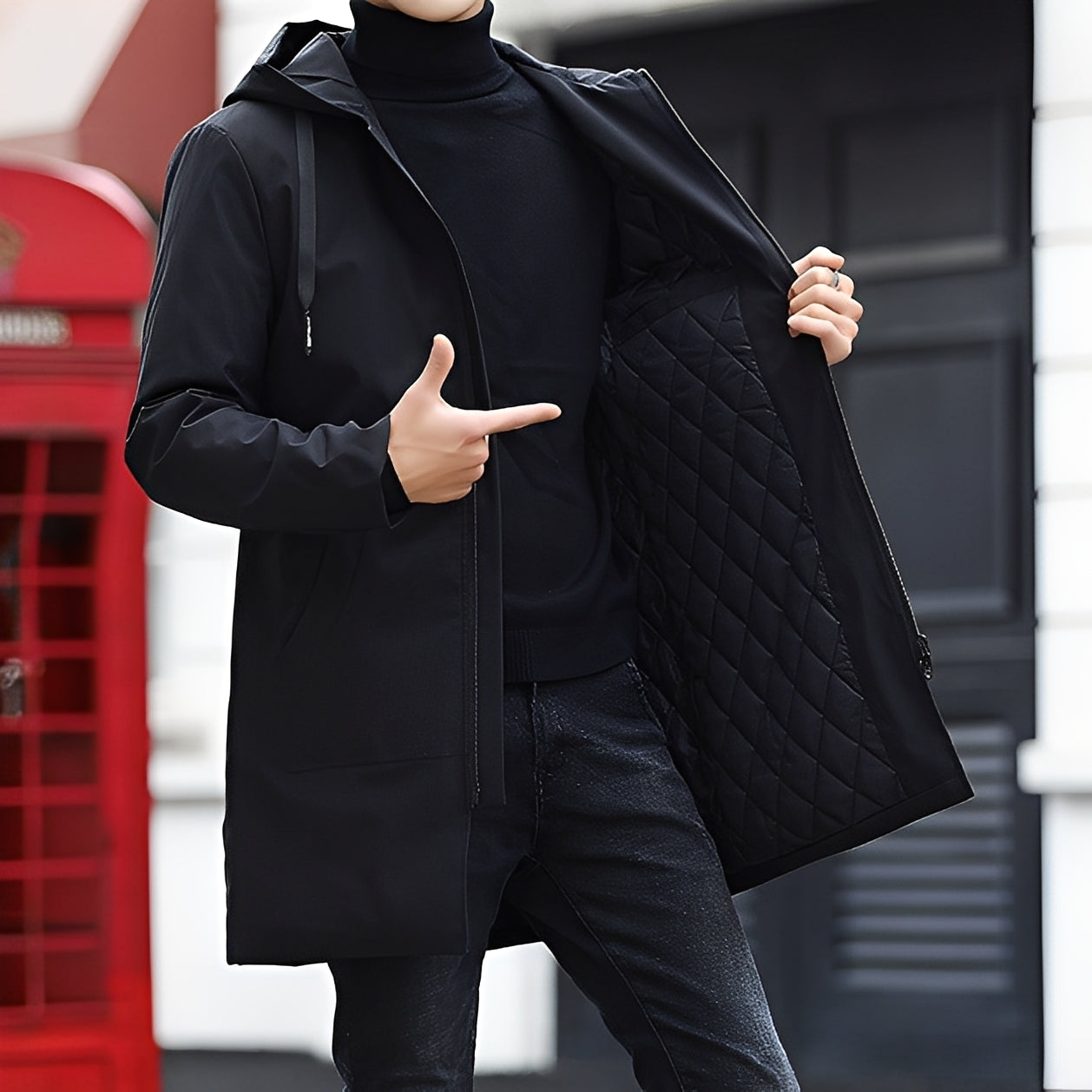 Lucas - Casual, gruesa, impermeable chaqueta con capucha para hombres