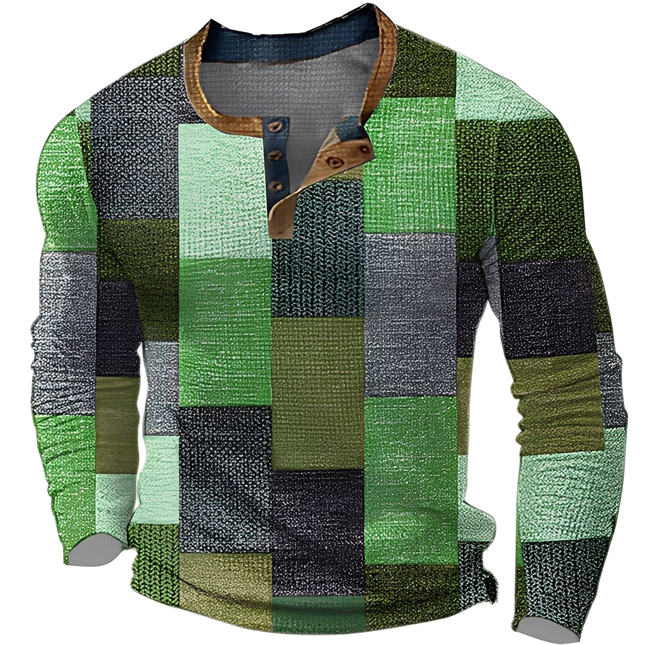 Brennan - Camisa de manga larga casual impresa para hombres
