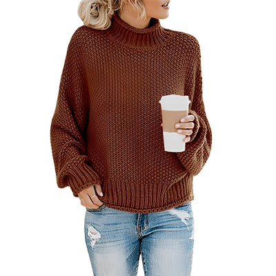 Evalyn - Jersey de punto casual con cuello alto para mujer