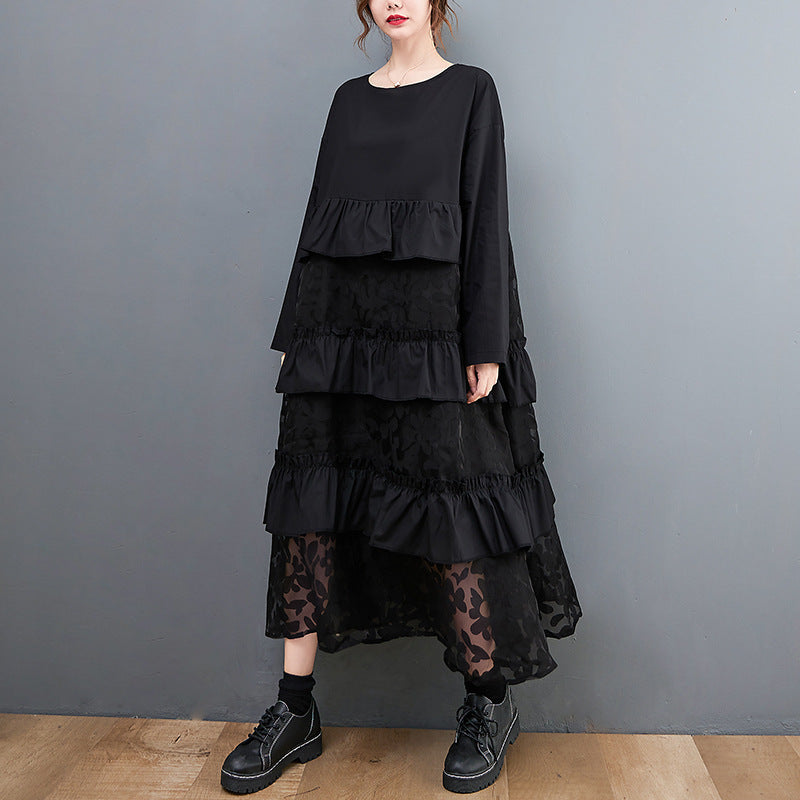 Lauryn - Vestido bohemio casual con volantes para mujer