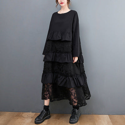 Lauryn - Vestido bohemio casual con volantes para mujer