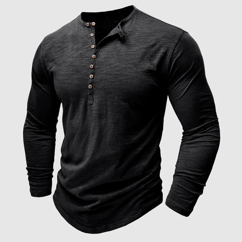 Ansel - Camisa de Algodón Casual con Botones para Hombres