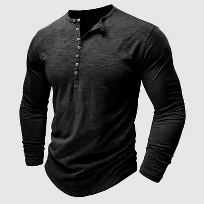 Ansel - Camisa de Algodón Casual con Botones para Hombres