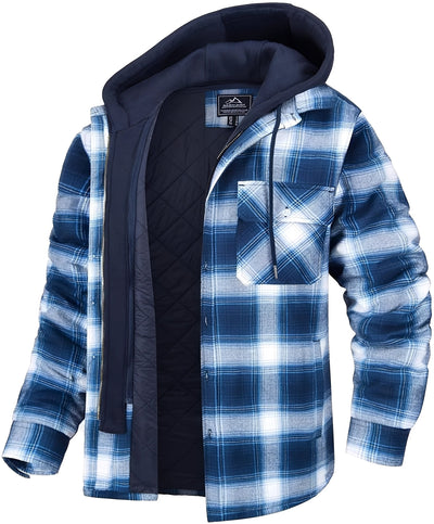 Cole - Chaqueta gruesa de cuadros casual para hombres