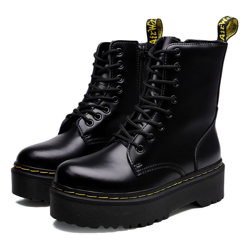 Miriam - Botas de cuero elegantes con suela gruesa para mujeres