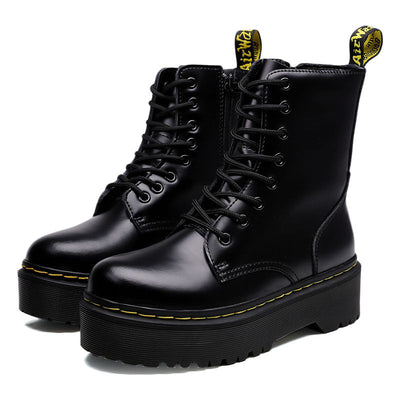 Miriam - Botas de cuero elegantes con suela gruesa para mujeres