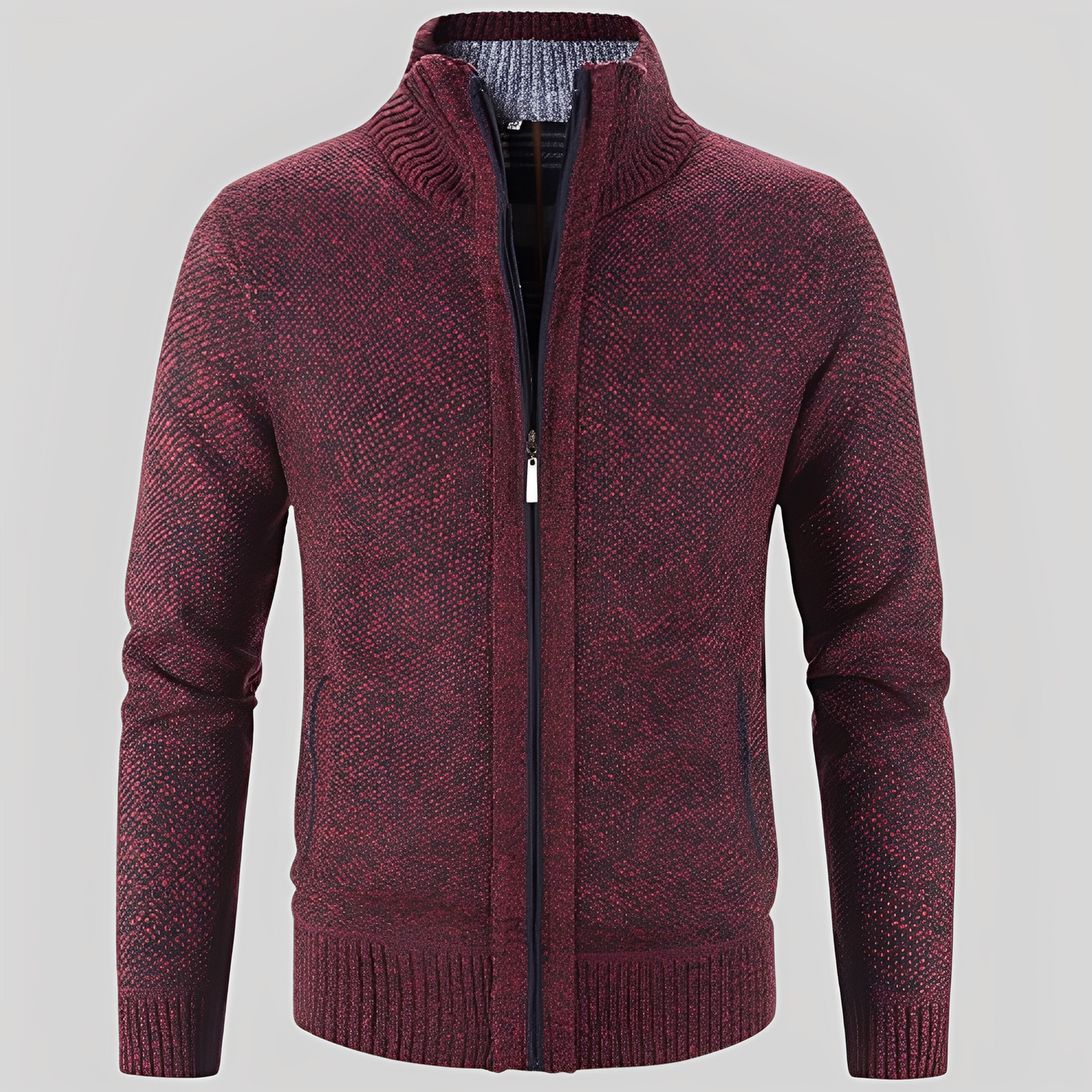 Kelvin - Sencilla Chaqueta de Punto con Cremallera para Hombres