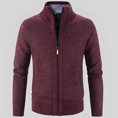 Kelvin - Sencilla Chaqueta de Punto con Cremallera para Hombres