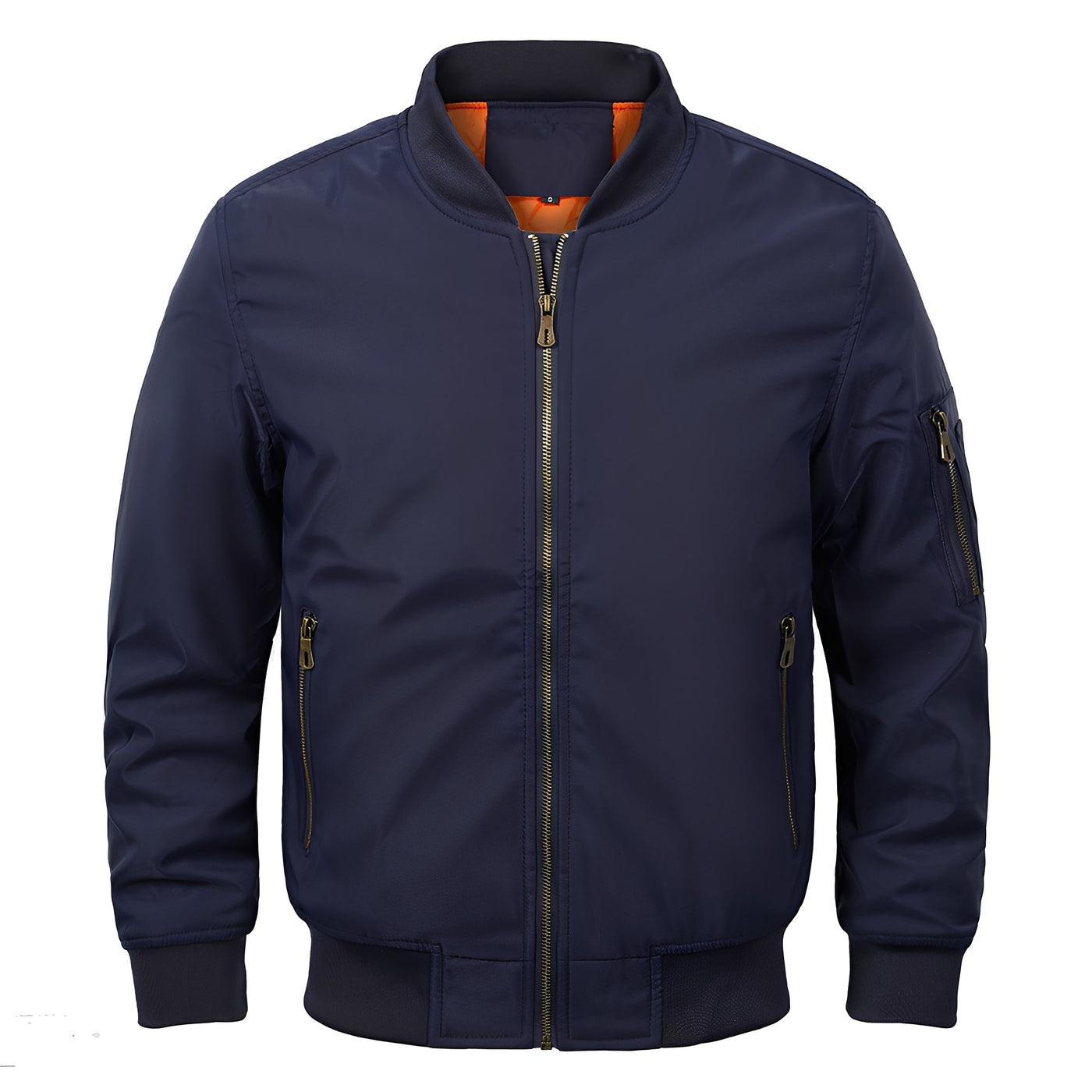 Maynerd - Chaqueta bomber con bolsillos con cremallera para hombres