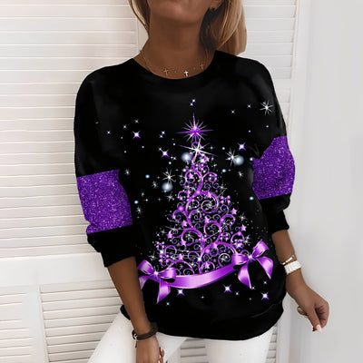 Elizabeth - Jersey festivo con motivo de árbol para mujeres